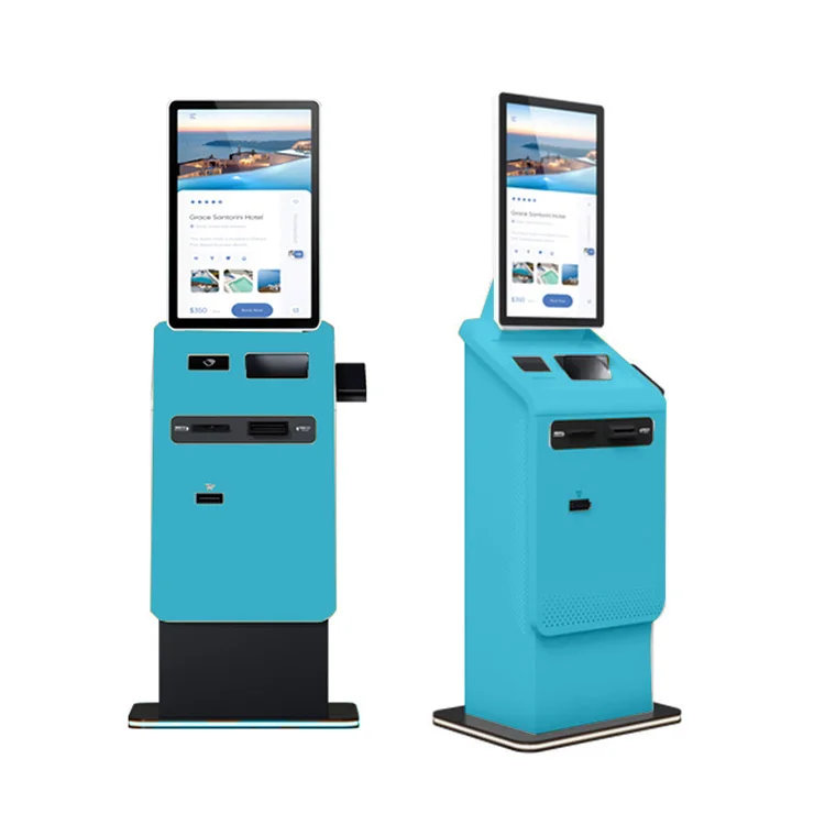 Crtly Indoor Atm Payment Kiosk Currency Cash Exchange Machine Self Service Touch Screen Ticket Printer Hotel Check In Kiosk