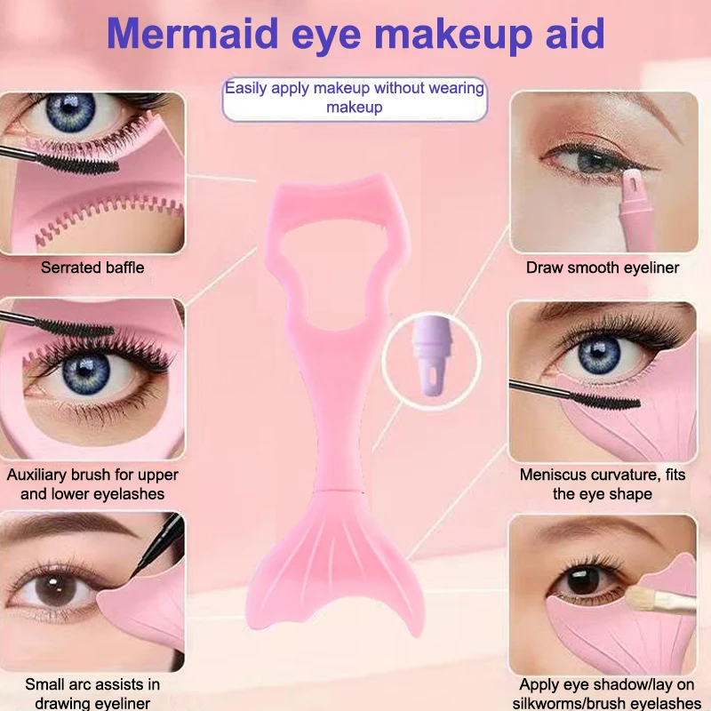 【Silikon-Mascara-Schutz, Meerjungfrauen-Verlängerungsapplikator, abnehmbarer Lidschatten- und Wimpernapplikator für Frauen, Mädchen, Anfänger】