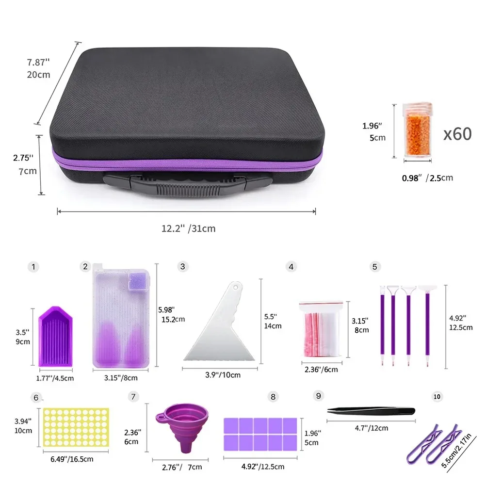 Diamond Painting Accessories Storage Case and Tool Set description 9