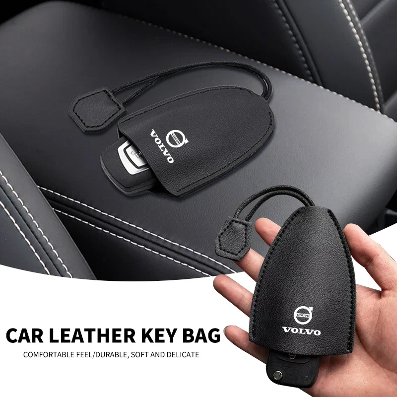 

Drawstring Soft Leather Car Key Bag Key Holder Organizer For Volvo XC90 XC60 C30 T6 C70 XC40 XC70 V70 V50 S80 S40 Accessories