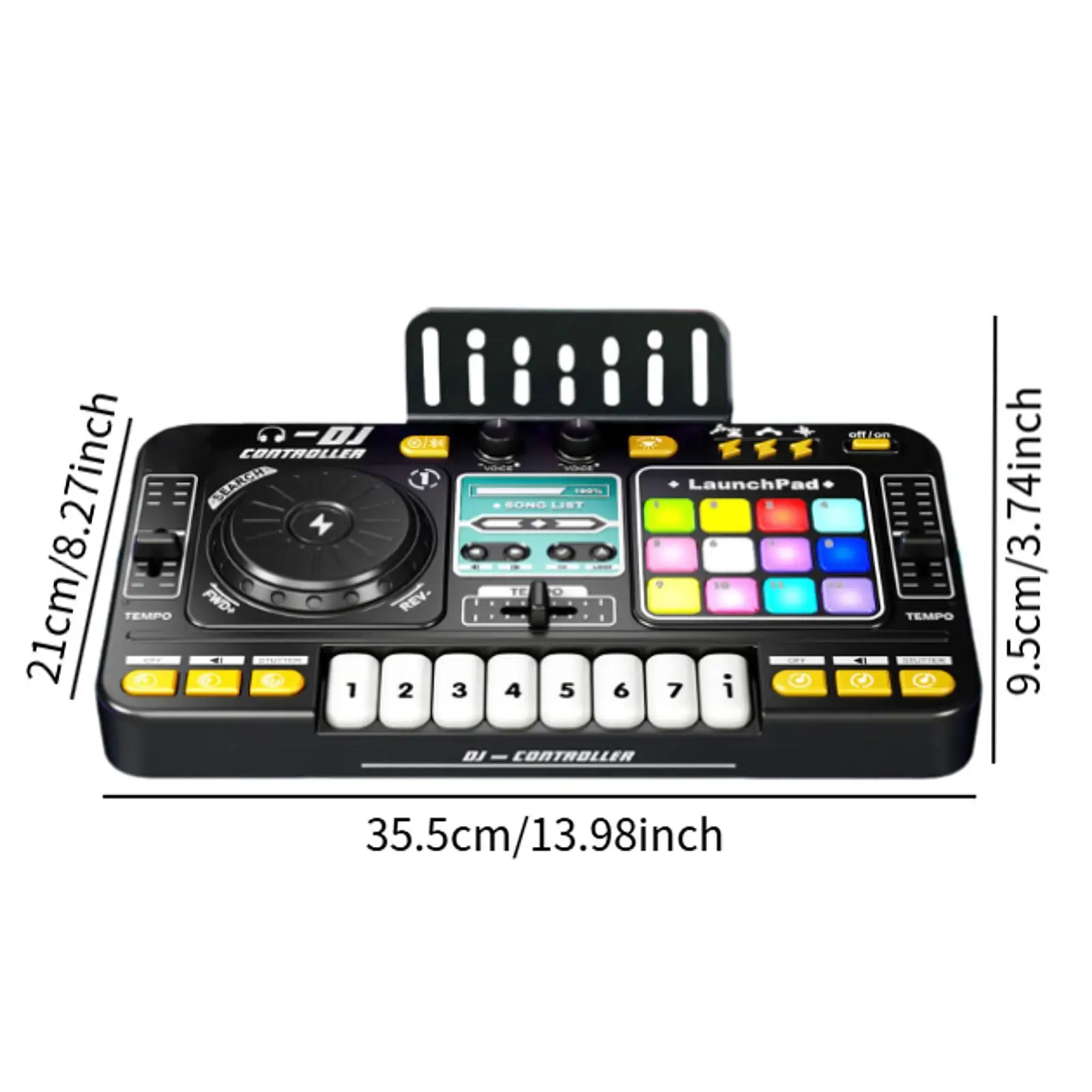 Bebê musical dj conjunto para crianças aprendendo arranhando efeito de som com microfone presente aniversário controlador dj instrumento musical brinquedo