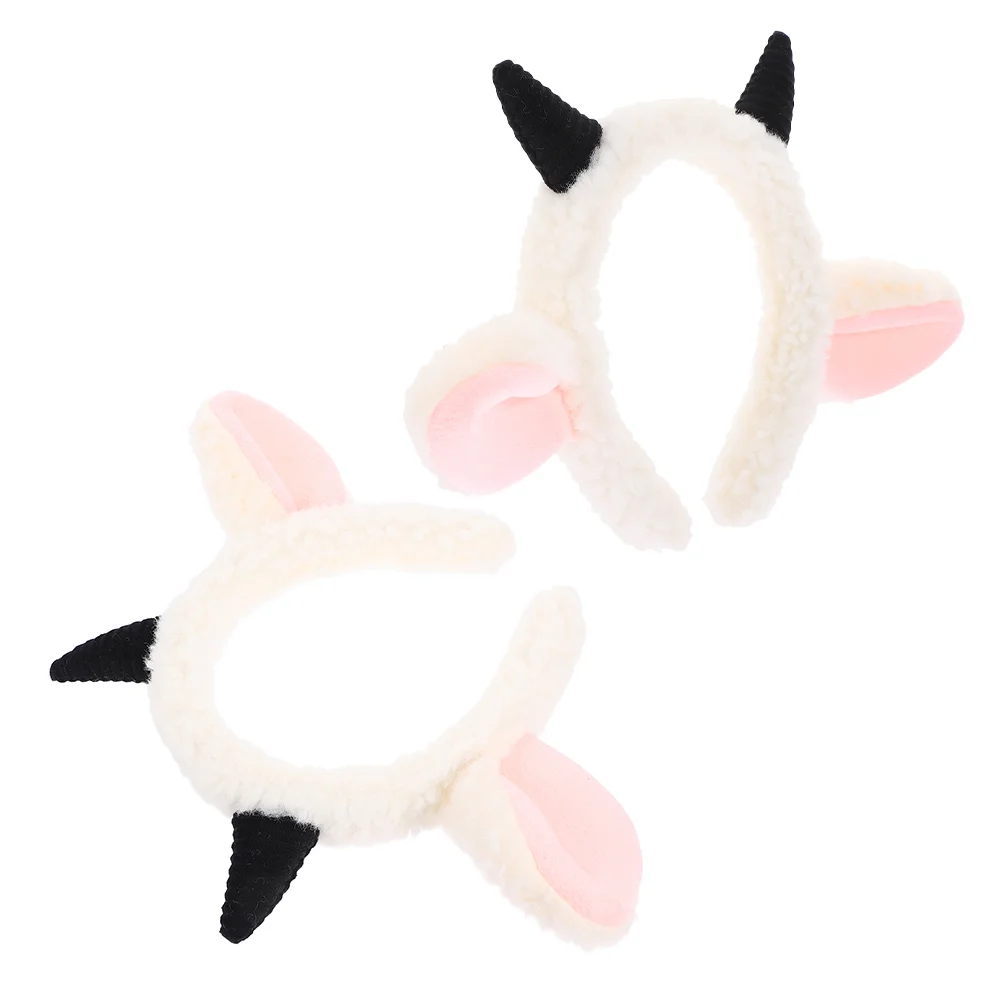 

2pcs Cartoon Sheep Ears Headband Decor Cute Sheep Ears Hair Band Sheep Ears Shaped Hair Band Adorable Sheep Ears Headband Imita