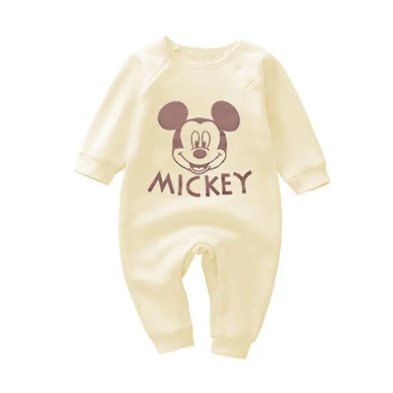 Spring Autumn Newborn Baby Boy Romper Girl Clothes Cartoon Mickey Mouse Print Cotton Long Sleeve Jumpsuit Kids Toddler Outfits