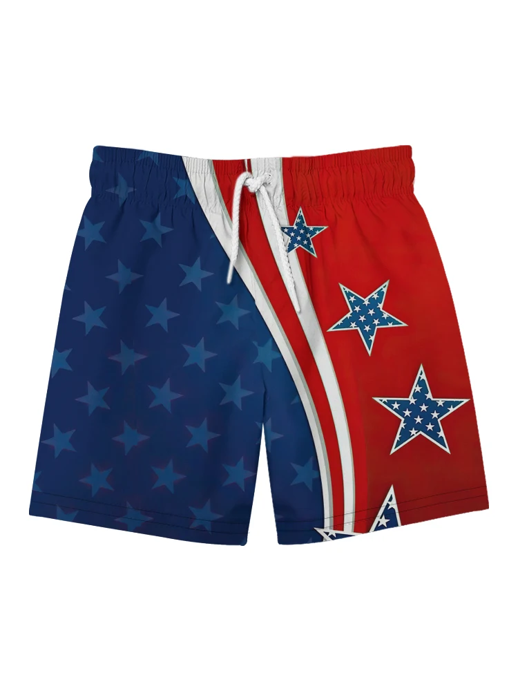 Summer star element 3D digital printing men's large size popular quick-drying shorts drawstring beach pants