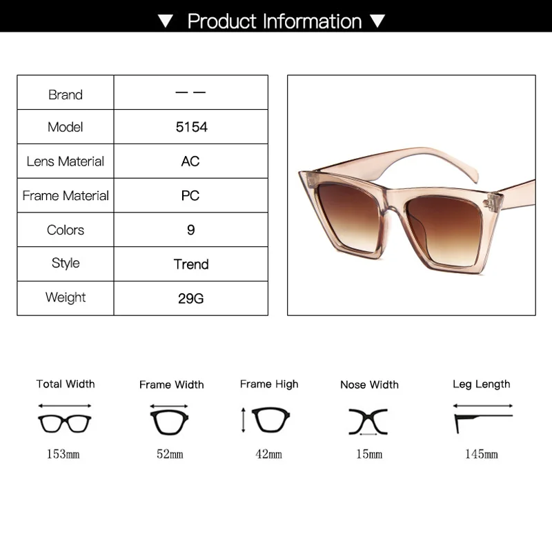 Fashion Square Sunglasses Woman Designer Luxury Man/Woman Cat Eye Sun Glasses Classic Vintage UV400 Outdoor Oculos De Sol image 6