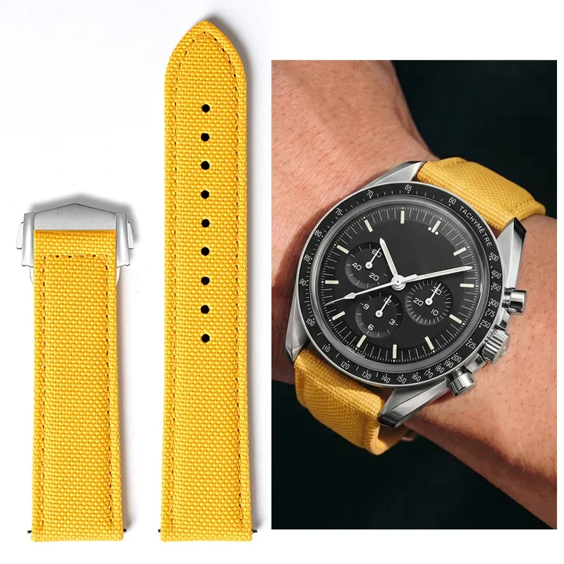 20mm 22mm Waterproof Sailcloth Watch Band Two-Sided Nylon Oxford Cloth Quick Release Strap Universal Sport Men Women Watchband
