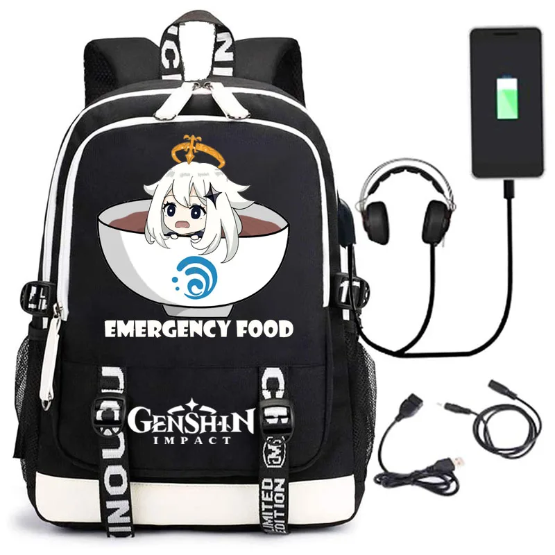 

Genshin Impact школьная сумка японский аниме рюкзак для девочек и мальчиков USB зарядка дорожный рюкзак для ноутбука студенческий колледж школьный