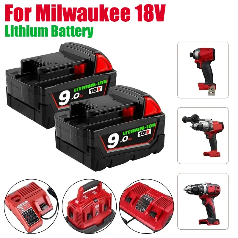 

Оригинальный сменный литий-ионный аккумулятор 18 в 1815 Ач для Milwaukee M18, аккумуляторы для электроинструментов 48-11-1850 48-11-1860 48-11-Z50