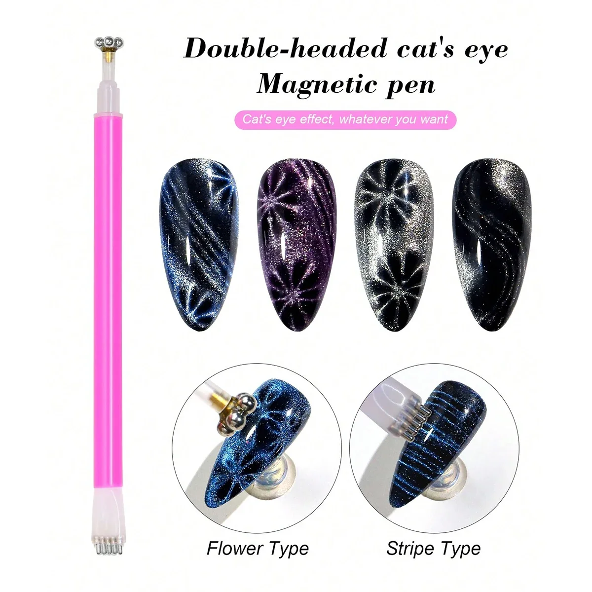 1Pc Nail Magnet Tool Magnet Multi-Functional Magnetic Nail Art Tool Magnet Wand For Cat Eye Effect Use With Nail Polish Gel