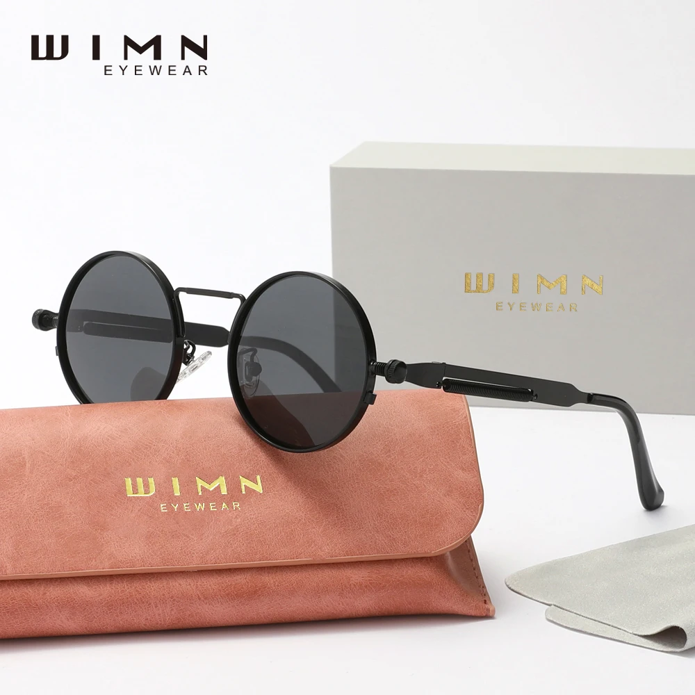 WIMN Brand Trend Round Gothic Steampunk Sunglasses Polarized Men Vintage UV400 Protection Eyewear for Driving