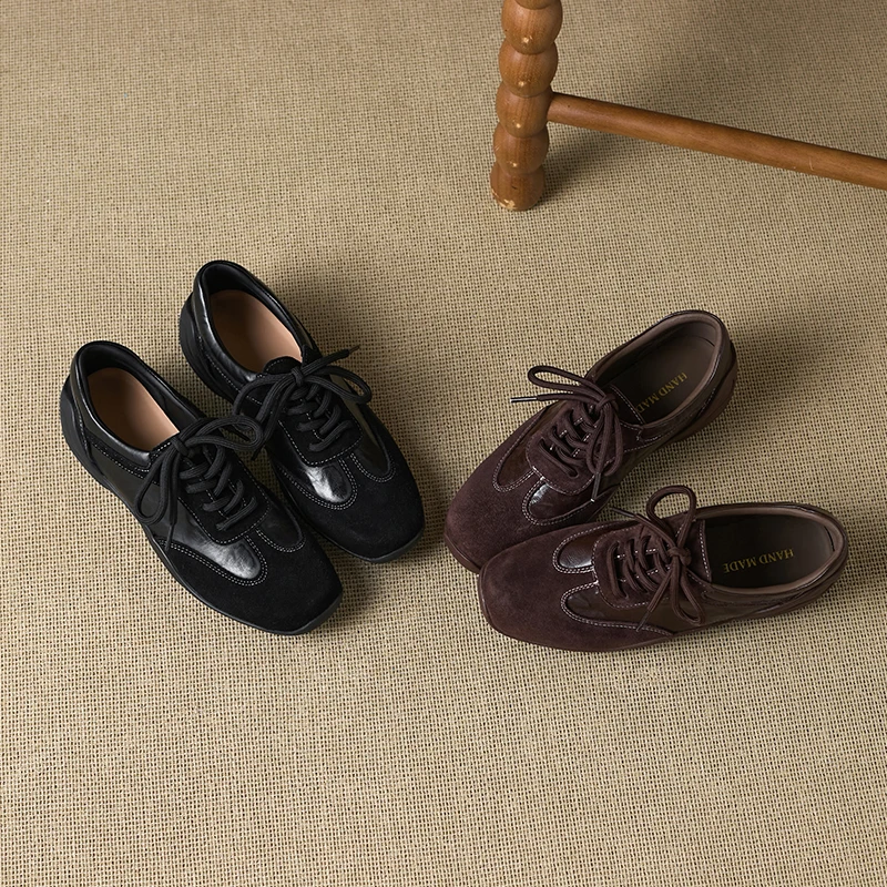 AIYUQI 2026 New Women's Loafers Anti Slip Laceup Sneakers Women Comfortable and Stylish Female Shoes