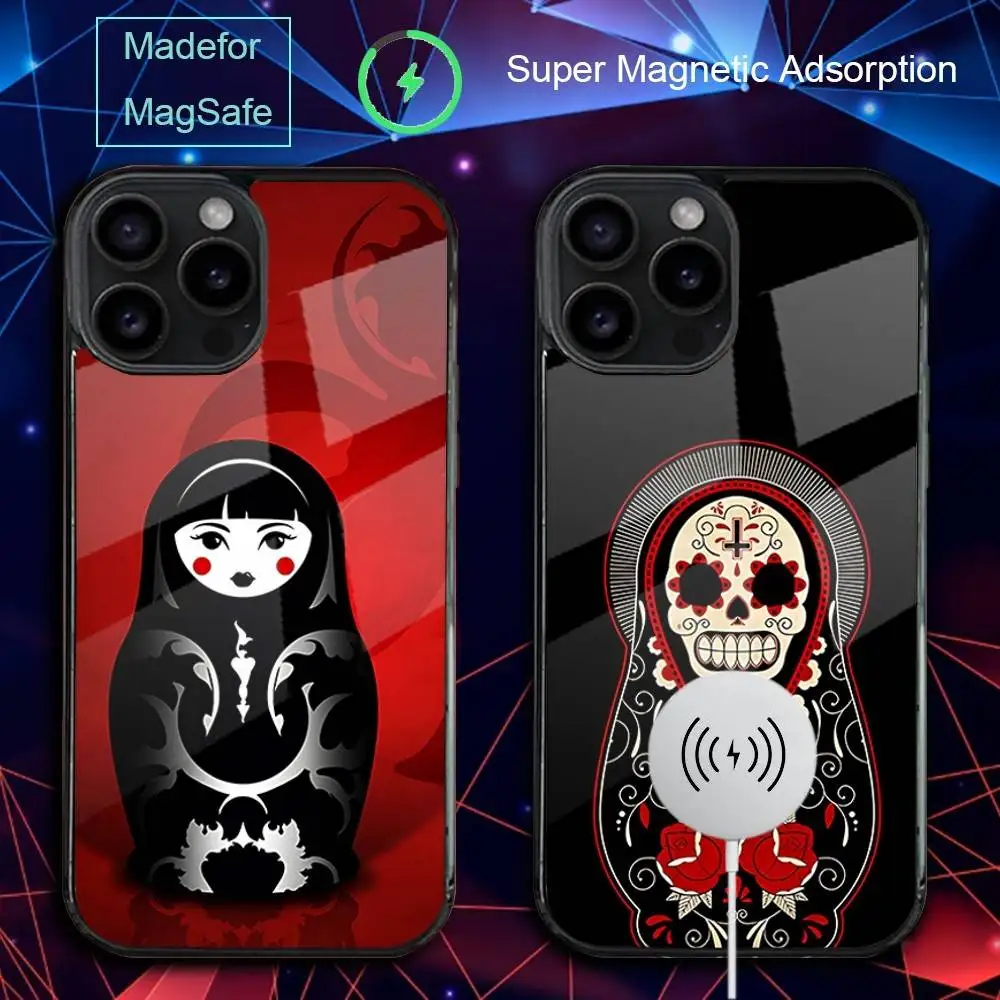 

R-Russian MatryoshkaS Phone Case For iPhone 17,16,15,14,13,12,11,Pro,Max,Plus,Mini,SE4,E Magnetic Magsafe Wireless Charging