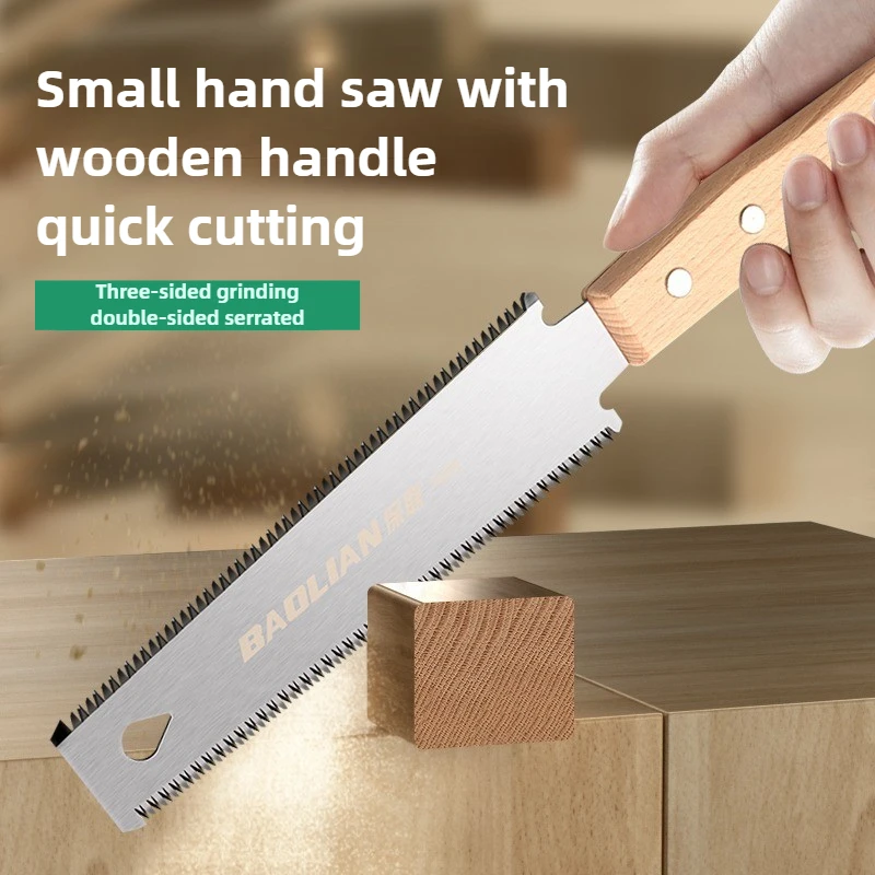 Japanese Style Hand Saw Single/Double Sided Fine Tooth Wood Saw SK5 Steel Flexible Hand Saw Garden Hand Tool for Woodworking