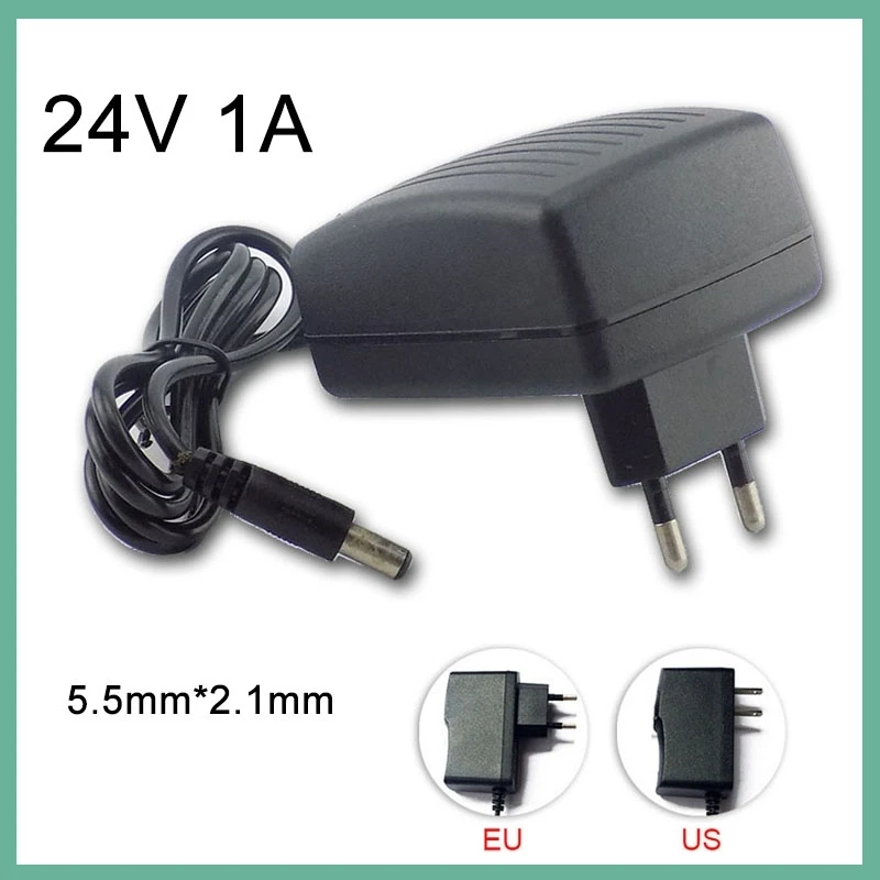 AC 100V-240V DC Power Adaptor Converter 24V 1A For LED Strip Light CCTV Mini TV Charger Switch 5.5mm*2.1mm US EU E3 - view 4