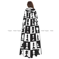 Classic Chess Board Witch Cloak Halloween Cosplay Costume Adult Unisex Cloak Retro Ages Cape