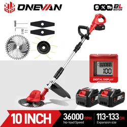 ONEVAN 10inch Brushless Electric Lawn Mower 36000RPM Cordless Grass Trimmer Foldable Garden Tool For Makita 18V Battery Pin