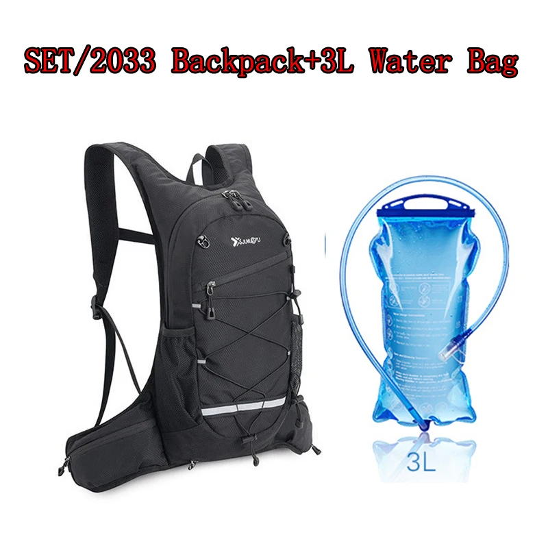 Bicycle Water Bag Set 3L Water Bladder Rucksack Outdoor Sports Knapsack MTB Cycling Hiking Climbing Running Hydration Backpack