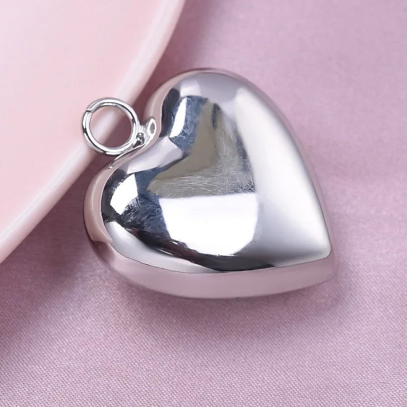 3D Glatte Herz Anhänger Für Schmuck Machen Liefert Gold/Silber Farbe 2 stücke Edelstahl Liebe Charme Mädchen Frauen DIY zubehör