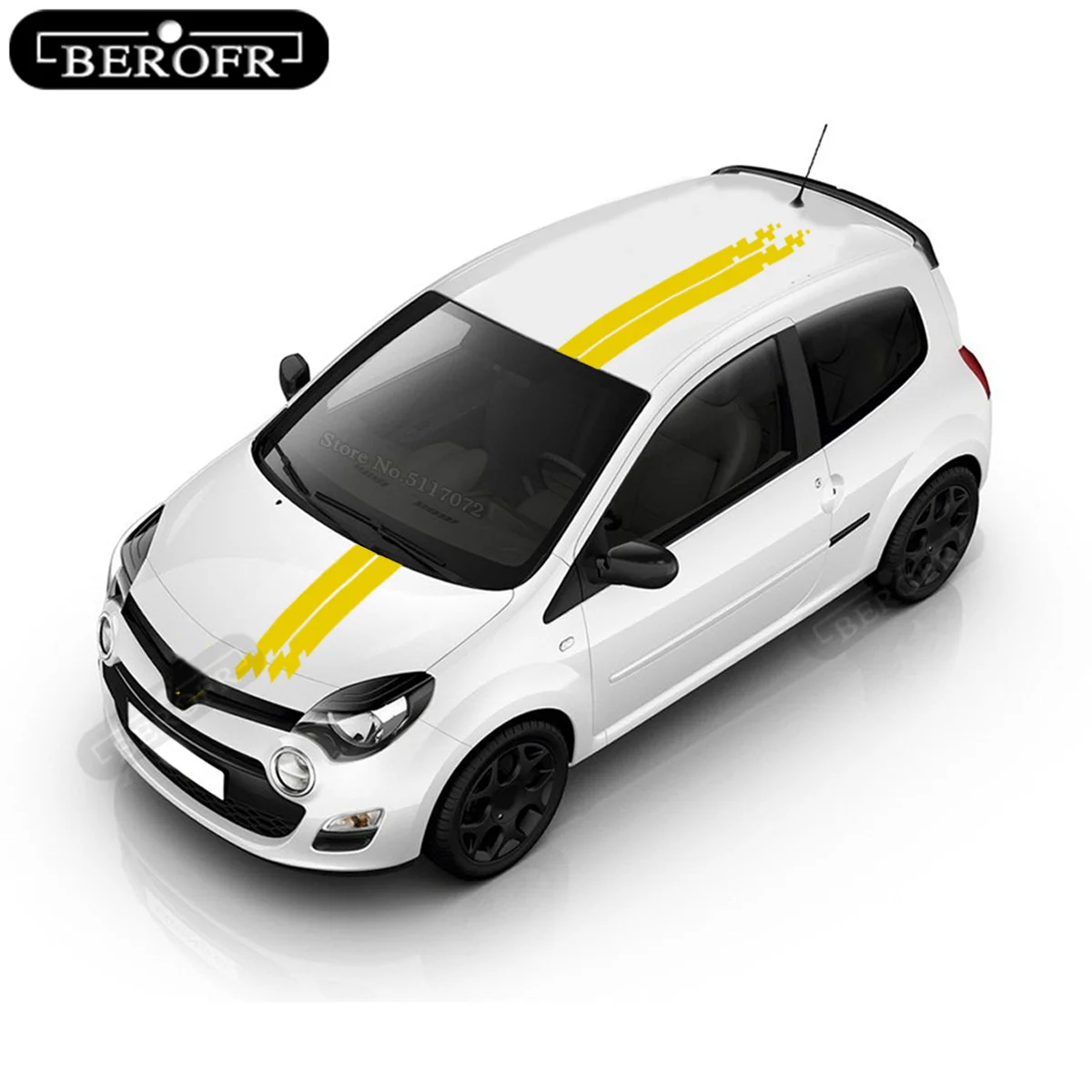 4PCS Car Hood Roof Decor Sticker Film Auto Vinyl Racing Sport Styling Stripes Body Decals Accessories For Renault Twingo Cliopcs