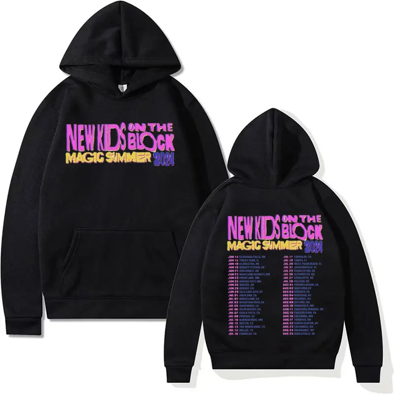 

New Kids on The Block The Magic Summer Tour 2024 Pullovers Hoodie for Men Women Hip Hop Rock Style Oversized Sweatshirt Hoodies