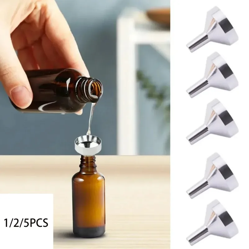 1/2/5Pcs Mini Metal Aluminum Funnel Kitchen Oil Liquid Funnel with Detachable Filter Wide Mouth  Funnel  for  Canning  Kitchen