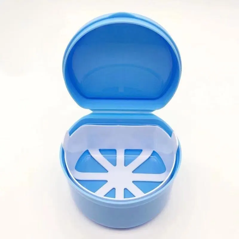 Dental Care Box Dental Holder Cleaning Box Orthodontic Appliance Denture Immersion Cleaning Box Belt Filter Cleaning 1pc