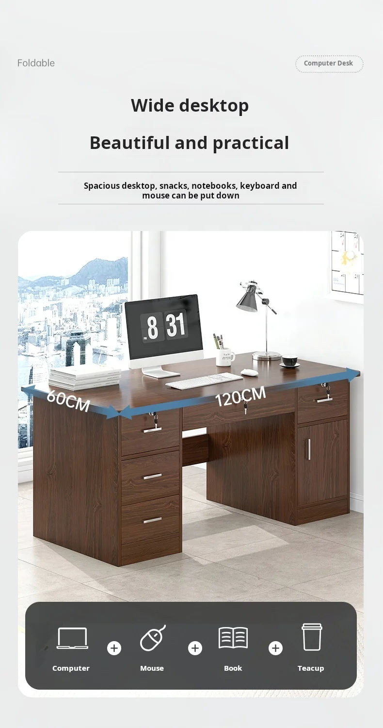 أثاث مكتبي خشبي حديث وبسيط لمكتب الكتابة لطاولة المكتب للموظفين #3