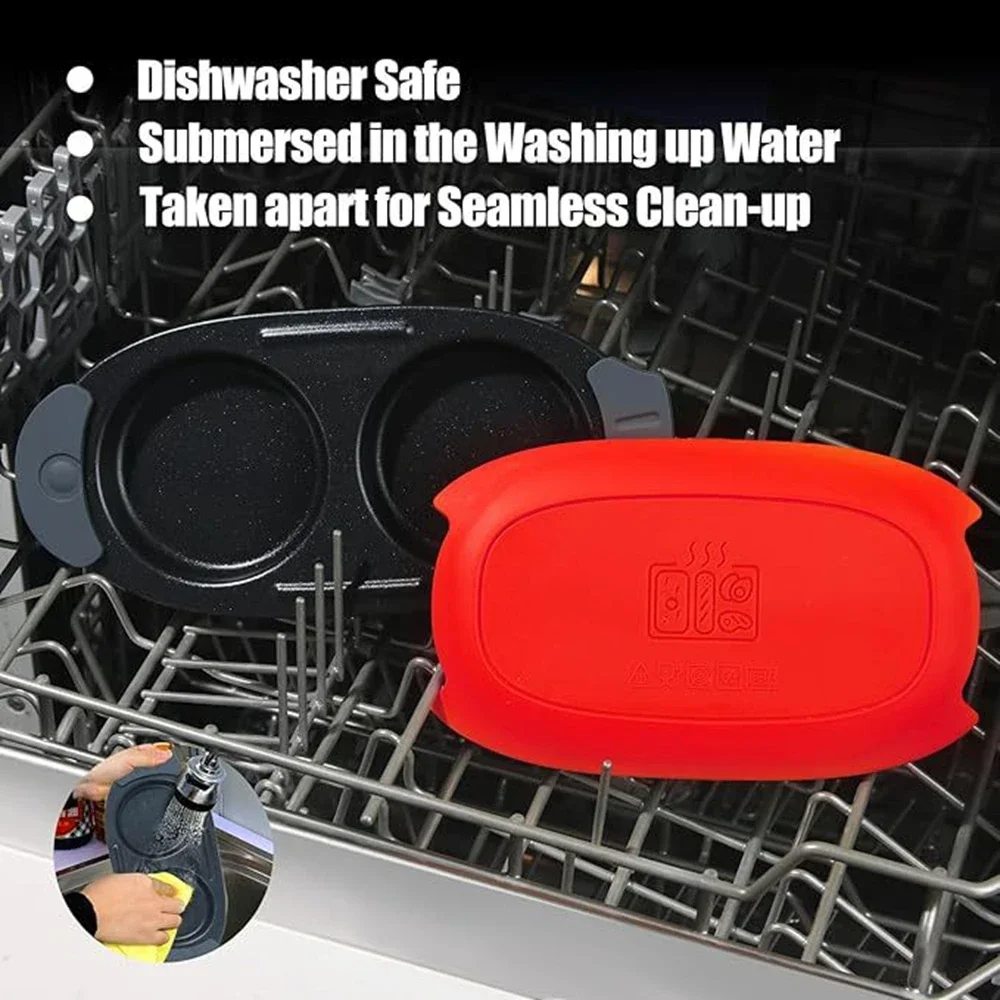 

26cm Quick-Heat Microwave Egg Cooker Portable Black Red Egg Cooker Tools Kitchen Cooking Gadget BPA-Free