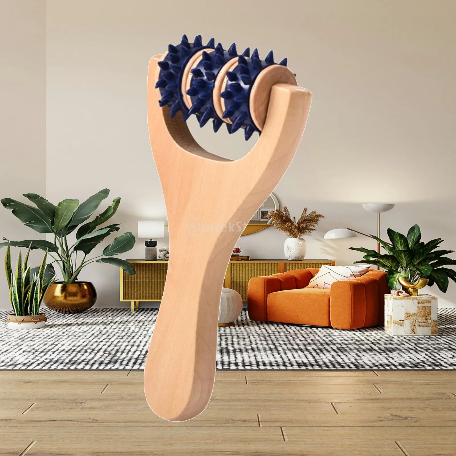 Manual Wood Massage Roller Multipurpose Muscle Massage Stick Back Massager Roller for Women Men Fitness
