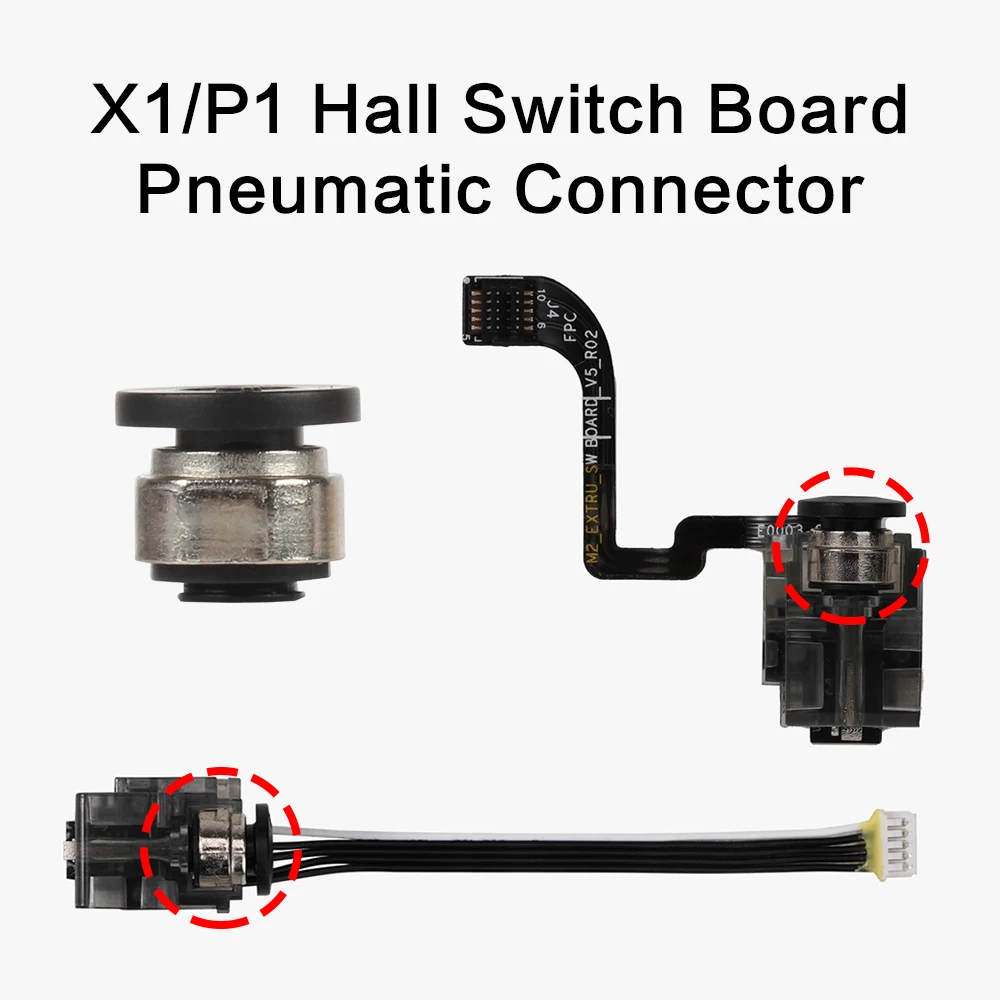 3DSWAY for Bambulab X1C/P1P/P1S Extruder Sensor parts P1/X1 Series PTFE Tube Hall Switch Pneumatic Connector 1.75mm Filament
