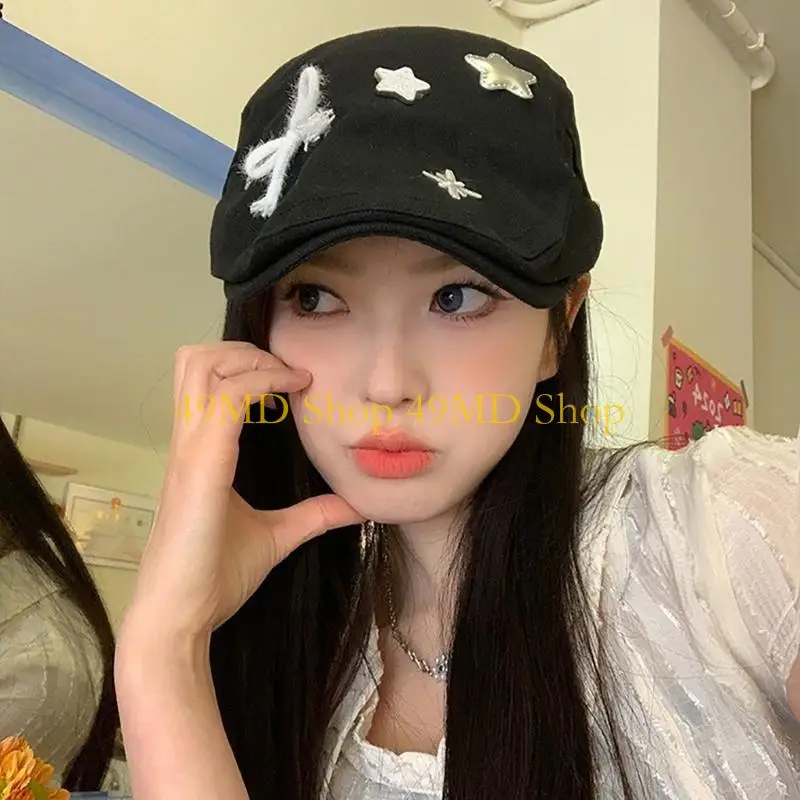 

49MD InsStyle Hat Girl French Chauffeur Hat Dome Hat Walking Shopping Hat