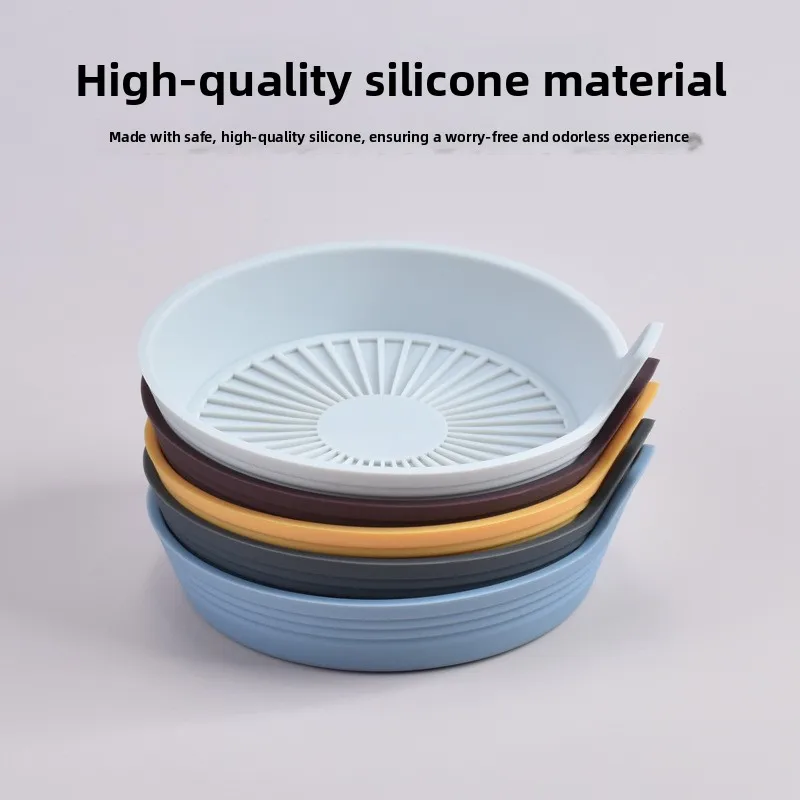 

Hot-selling universal, silicone coaster creative, round water cup mat with handle non-slip thermal insulation coaster