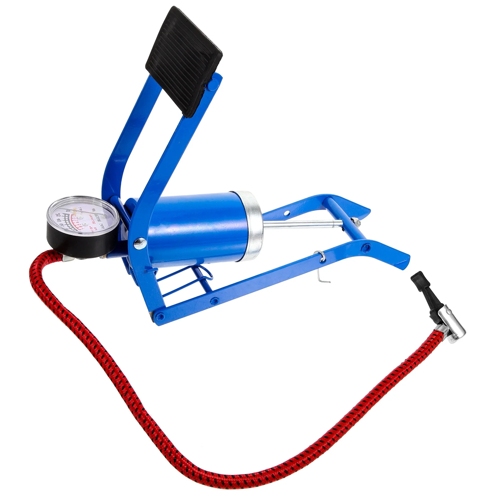 

Mini Foot Pedal Floor Pump High Pressure Bike Tire Pump Car Motorbike Ball Durable Metal Lightweight Portable Red