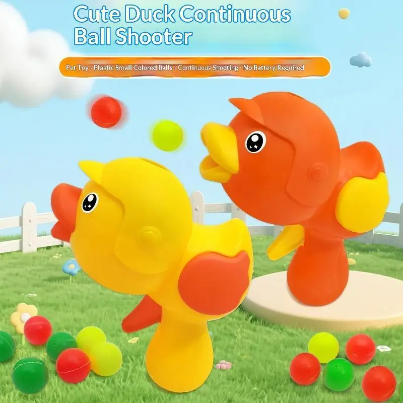 Cartoon Duck Ball Launcher Toy Easy Operation Interactive Pet Chaser Toy for Dogs Cats Fun Indoor Outdoor Exercise Play