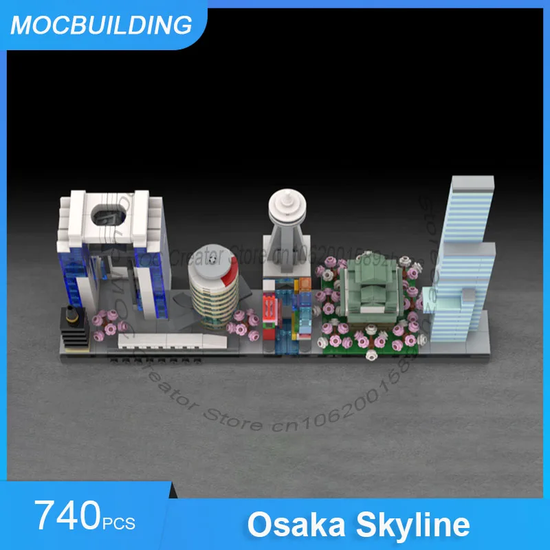 أوساكا أفق MOC اللبنات مدينة العمارة عرض جمع نموذج لتقوم بها بنفسك تجميع الطوب الإبداعية عيد الميلاد اللعب الهدايا 740 قطعة #4