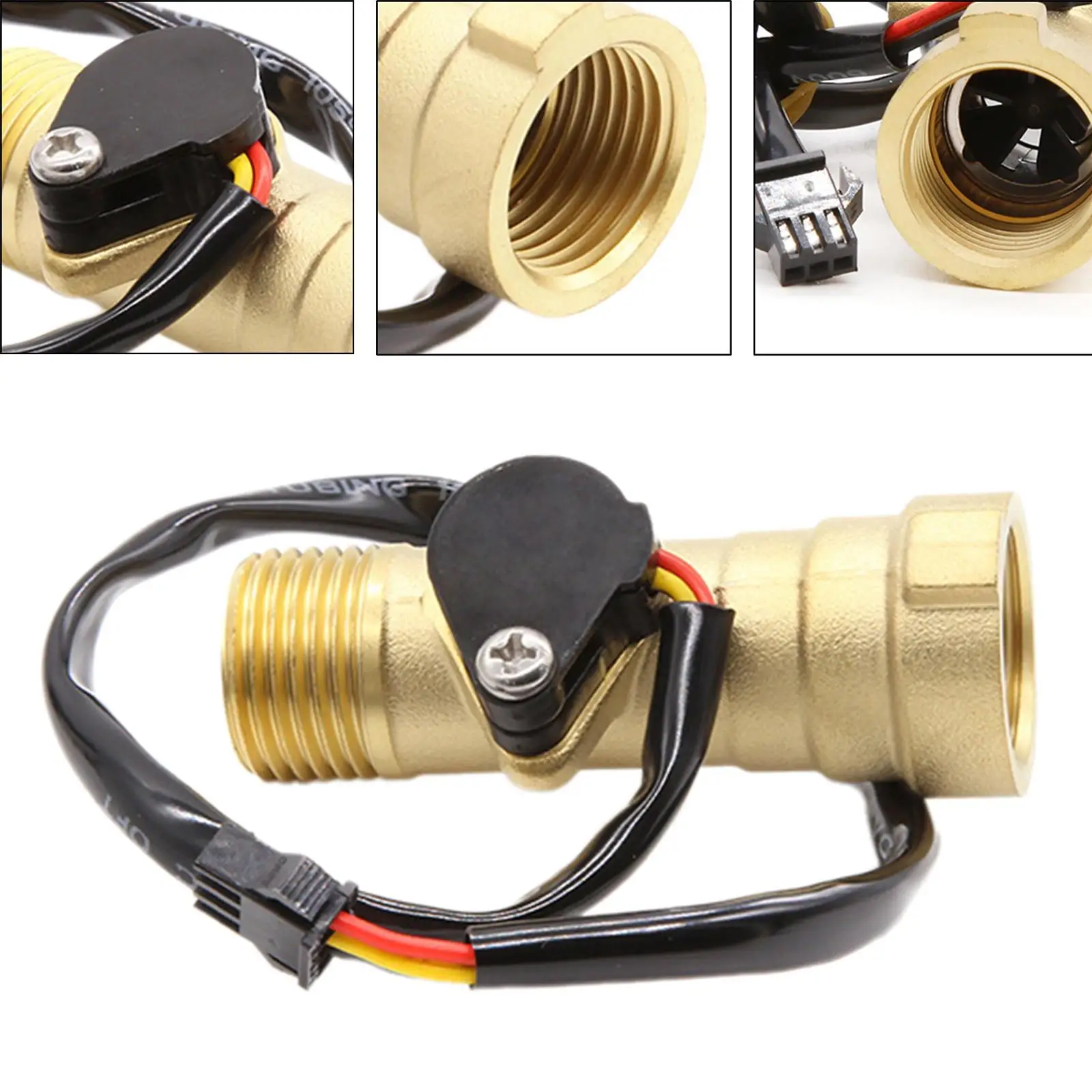 Water Flow Sensors Hall Effect Flow Meter Easy to Install Rustproof 4 Points
