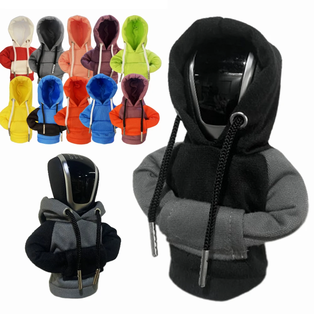 Gearbox Handle Hoodie Hot Night Sweatshirts Handbrake Cover Universal Car Gear Lever Knob Cover Gearshift Hoodie For Gearbox