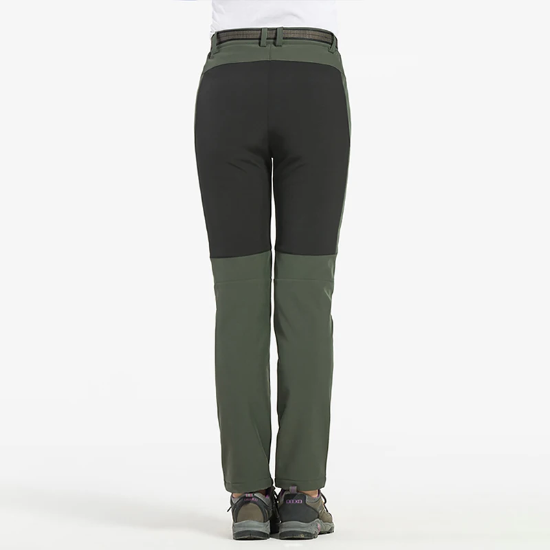 JNLN Women Winter Fleece Ski Pants Warm Waterproof Snowboard Pants Outdoor Camping Climbing Soft Shell Windproof Ski Trousers