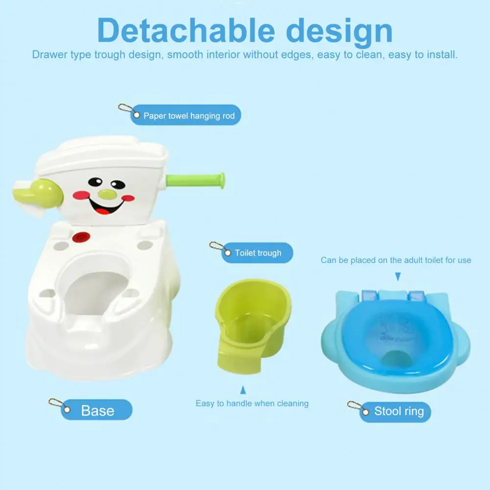 Children Toilet with Lid Detachable Drawer Separation Type Large Capacity Outdoor Portable 3-in-1 Toddler Potty Training Seat