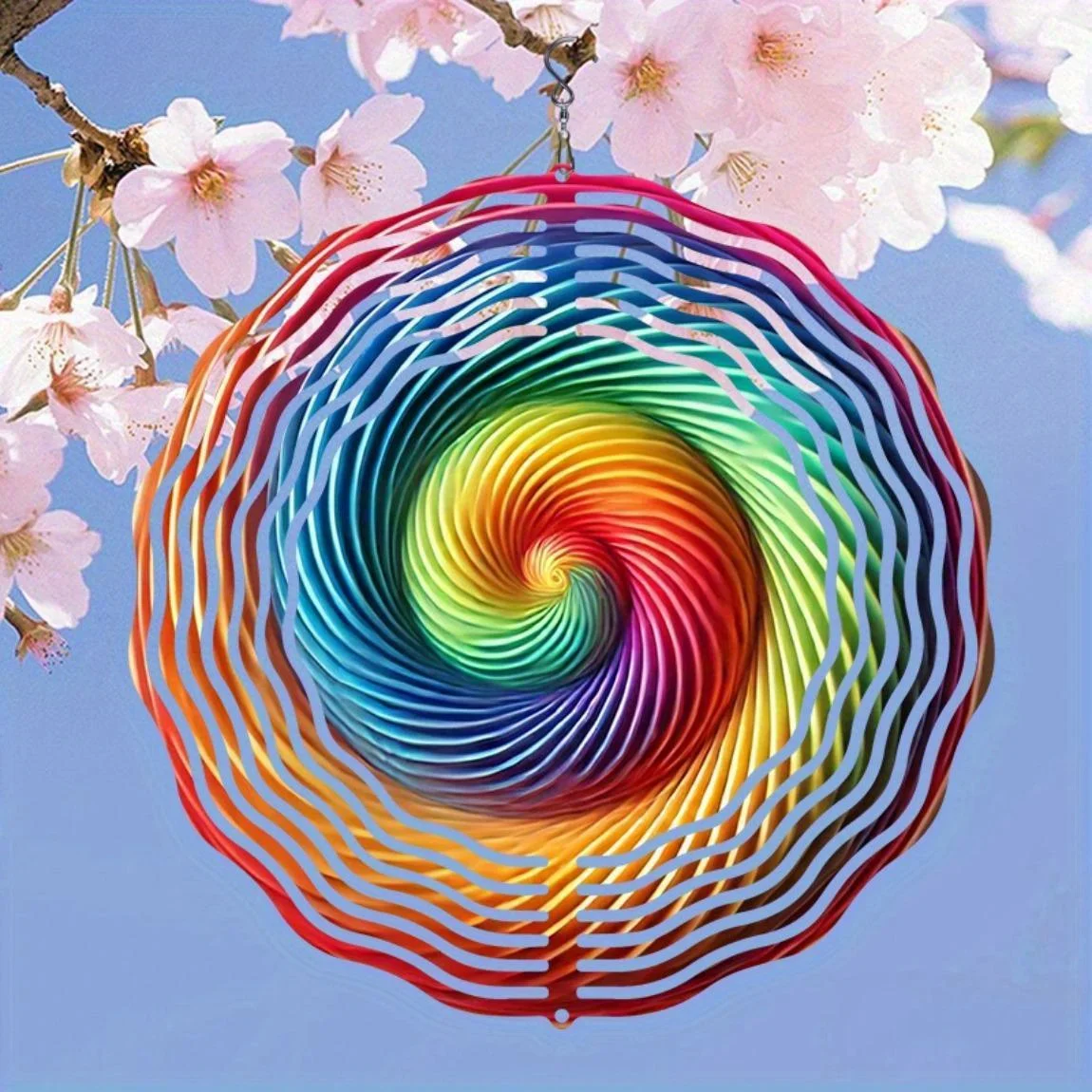 CIFBUY Windspiel Regenbogen Geometrische Mandala Spirale Metall Outdoor Garten Terrassen Dekoration Geschenk für Männer Frauen