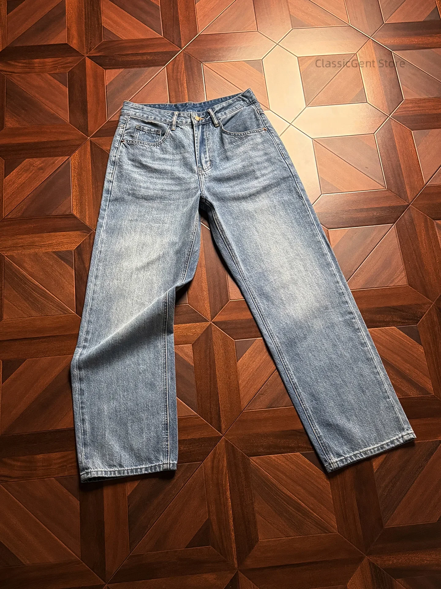 

Everyday commuting versatile 12-ounce jeans, loose, non-elastic, soft wash