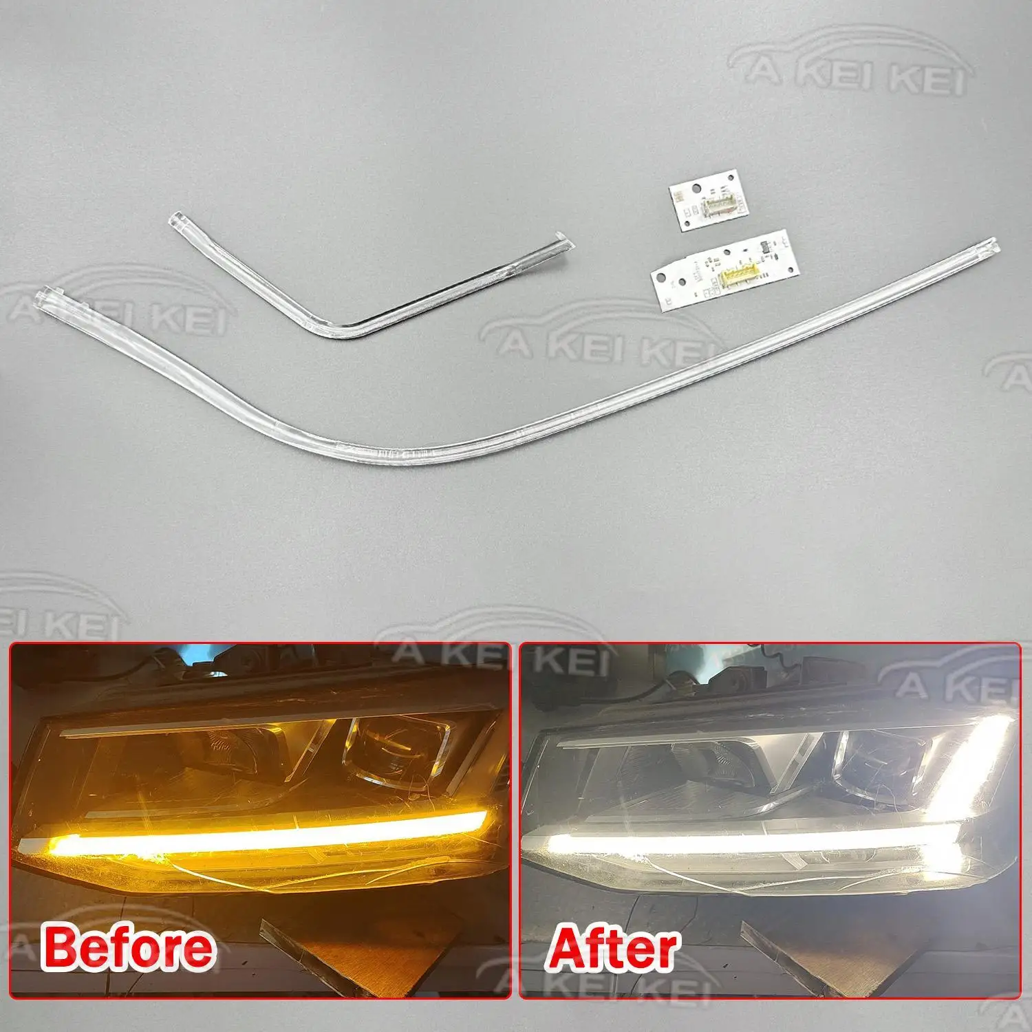 EU version Fit For Audi Q2 2017-2021 DRL Headlight Light Guide Daytime Running Light Tube&Circuit Board Light Source Chip Module
