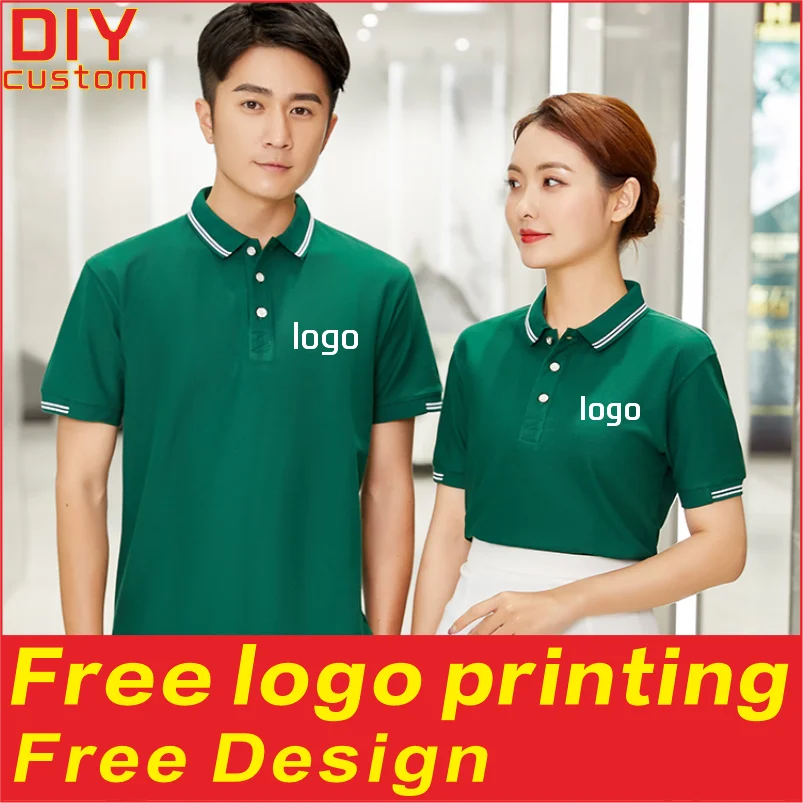 

Cotton multi-color men's and women's T-shirts, polo shirts, custom printed logos, embroidered summer short sleeved workwear