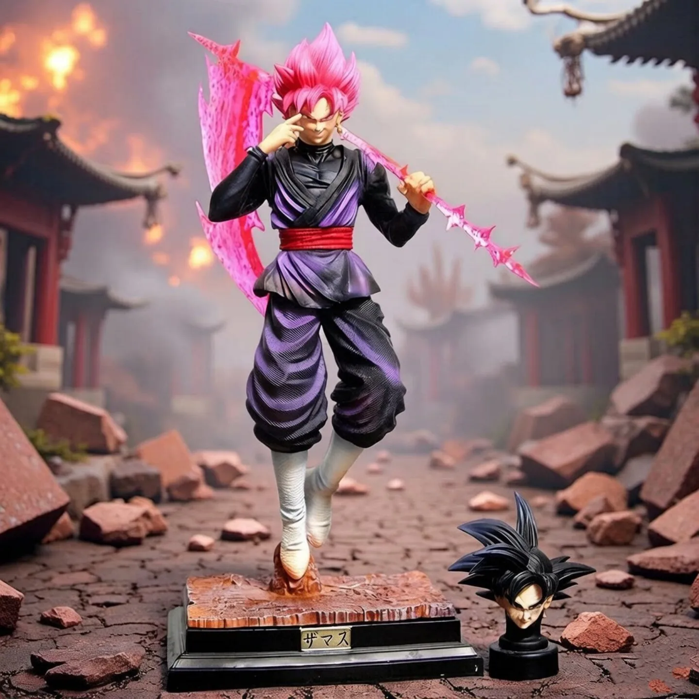 

Премиум-версия: Аниме-фигурка Dragon Ball Z - статуэтка Замасу и Буу, красный Гоку (двойная фигурка), в коробке