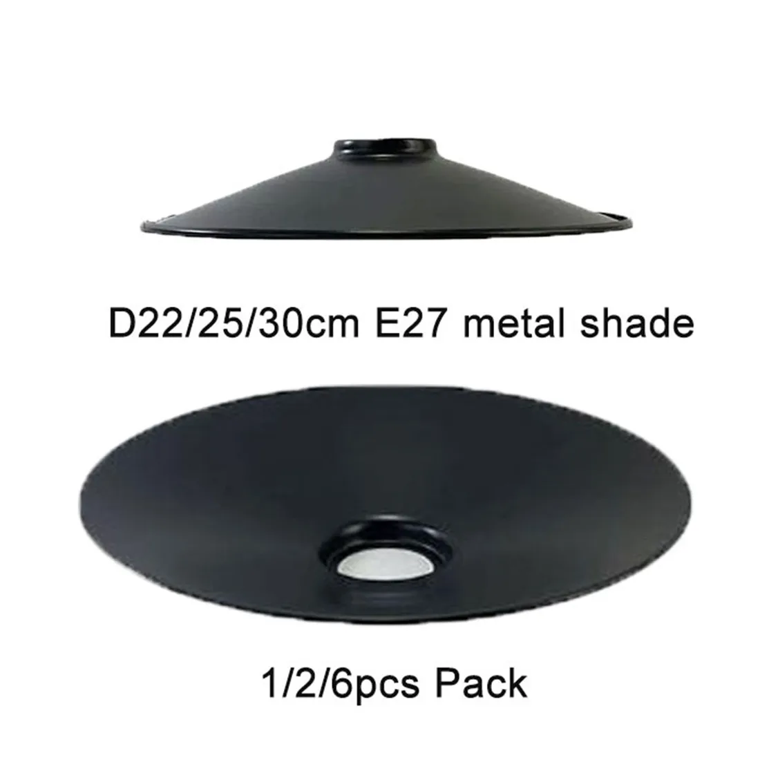 

Industrial Black E27 Metal Lamp Shade,Ultra Thin D22cm D25cm D30cm E26 Iron Cone Bulb Guard,DIY Light Covers for Pendant Lamp