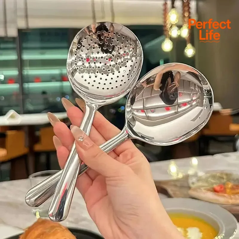 

Stainless Steel Rice Serving Spoon with Drain Hole and Heat Resistant Handle