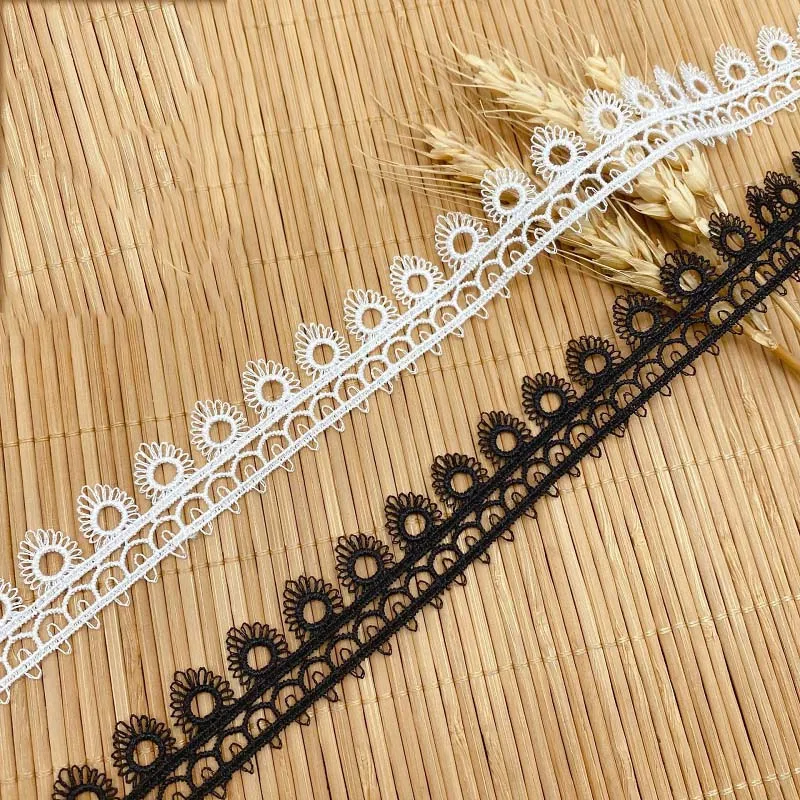 

60Yards White Black Lace Water Soluble Embroidered Lace Neckline Collar Ribbon Trim Women Dress DIY Sewing Supplies