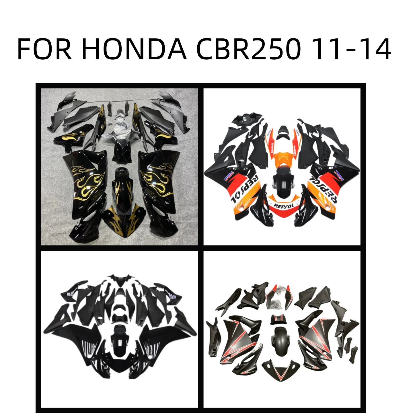 NEW Plastic ABS Motorcycle Fairings Kit Fit For CBR250 2011-2014 CBR250 11 12 13 14 Bodywork Set New Fairing kit