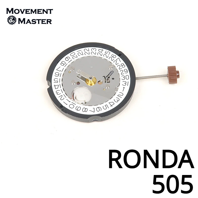 

New Original RONDA 505 Movement Swiss Quartz Movement 3 Hands Date At 3/6 Watch Movement Accessories