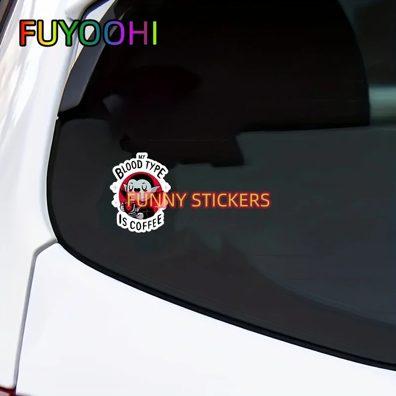 FUYOOHI My Blood Type Is Coffee Cartoon Graphic Car Sticker